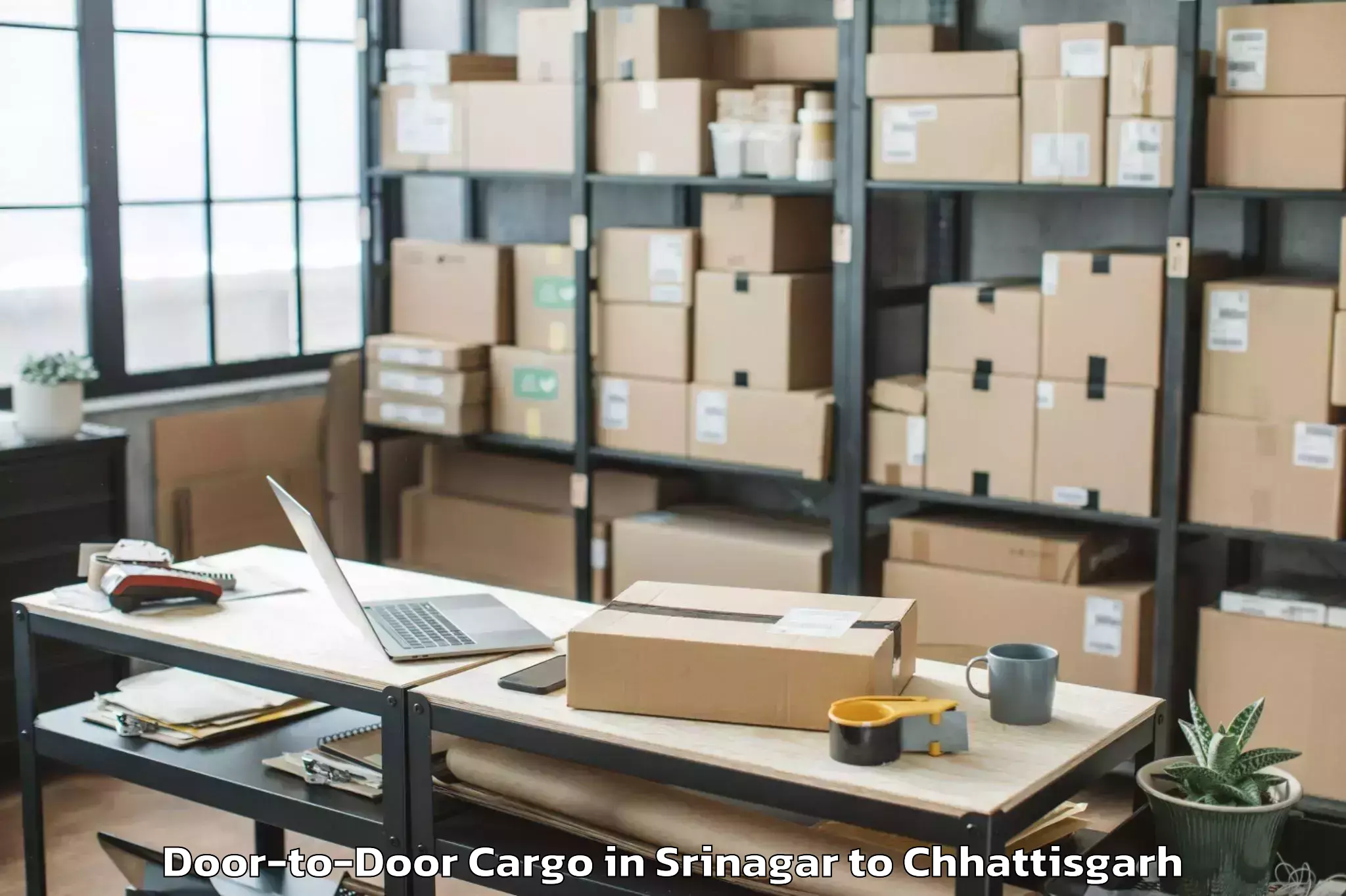 Professional Srinagar to Gharghoda Door To Door Cargo